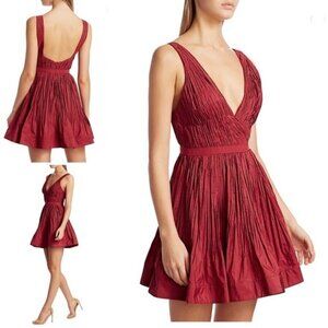 Alexis Dress NWT Red Burgundy Marilou Crinkled A-line Dress M New Plunge